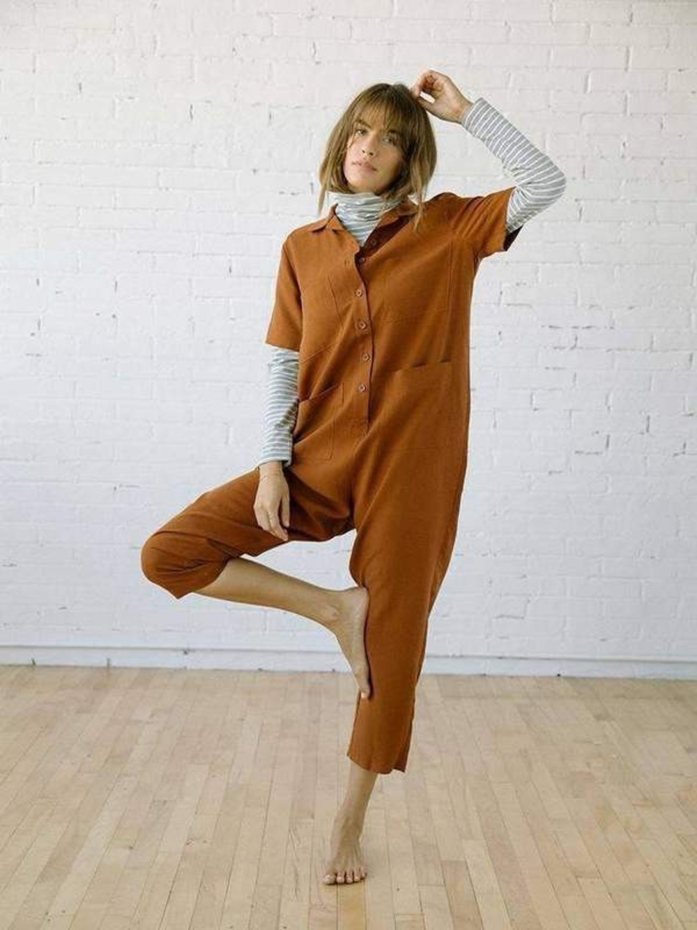 Tradlands Finn Linen Tencel Jumpsuit Size XS
